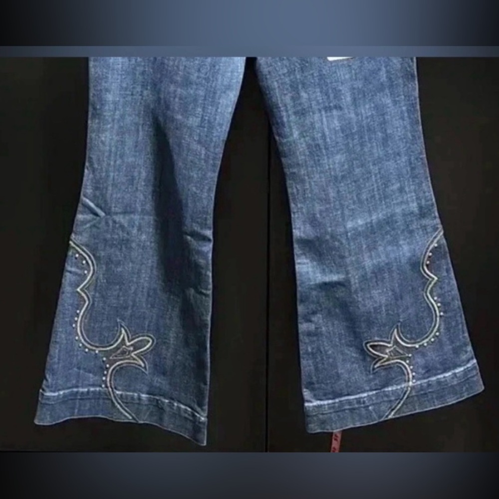 Rock&Roll Midrise denim/trouser,Western embroidered/studded,flare bell bottom